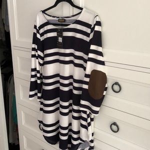 Navy and white striped top